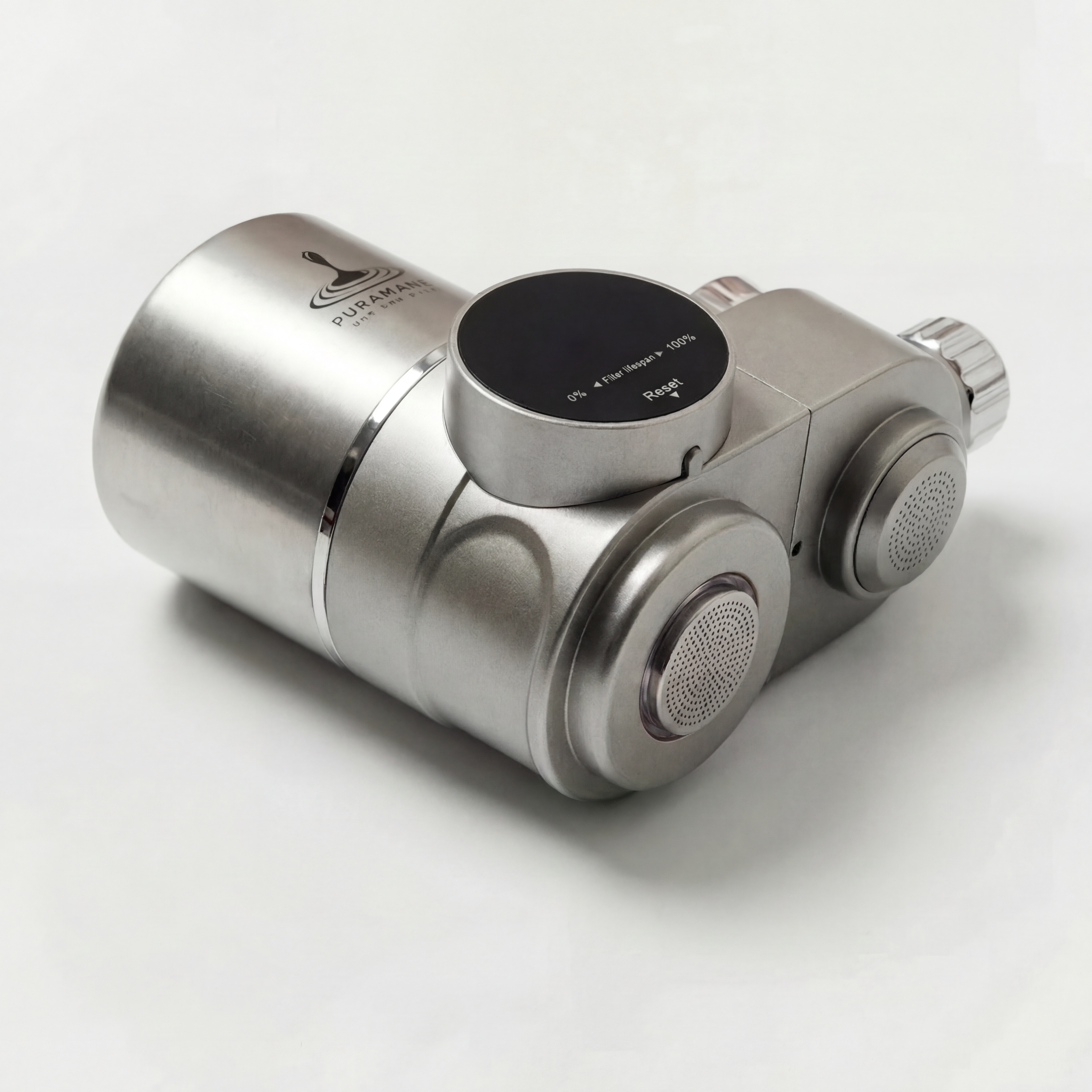 Système de filtration Puramane charbon actif UV - vue 3D du filtre eau robinet